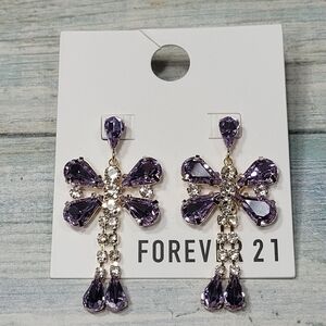 Forever 21 Purple and Gold Butterfly Earrings.